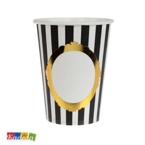 10 Bicchieri con Decorazione Nera