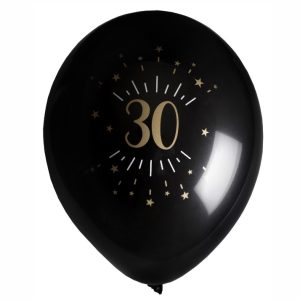 8 Palloncini Luci ed Oro 30 Anni