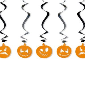 Zucche Halloween da Appendere – 5 pz