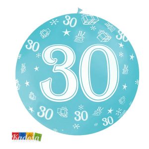 1 Palloncino Gigante 30 Anni da 1 Metro Azzurro