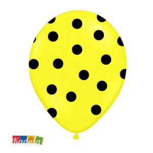 Palloncini Gialli pois Neri – 6 pz