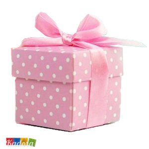 10 Box Porta Confetti Rosa a Pois + Nastro