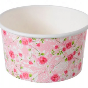 5 Coppette Gelato a Fiori Rosa