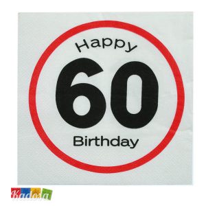 Tovaglioli 60 Anni Segnale Stradale – Happy Birthday
